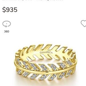 DIAMOND RING Gabriel & Co diamond & 14k gold ring